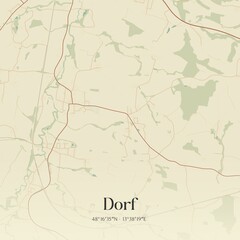 Vintage map of Dorf, Austria.