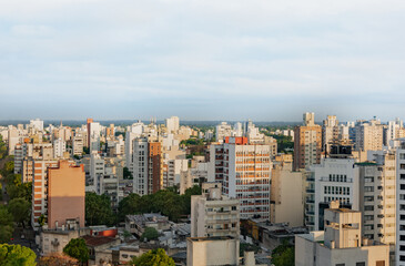 Obraz premium Panoramic view of the city center of La Plata, capital of Buenos Aires province, a planned city known for its distinctive diagonal avenues and archiitecture in Argentina.