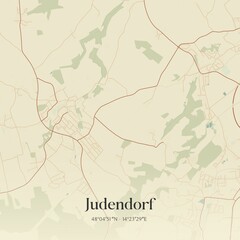 Vintage map of Judendorf, Austria.