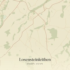 Fototapeta premium Vintage map of Losensteinleithen, Austria.
