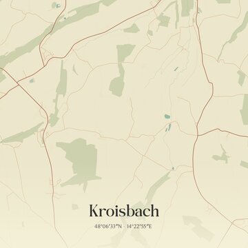 Vintage map of Kroisbach, Austria.