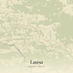 Vintage map of Lausa, Austria.