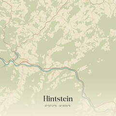 Vintage map of Hintstein, Austria.