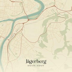 Fototapeta premium Vintage map of Jägerberg, Austria.