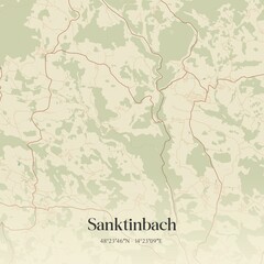 Vintage map of Sanktinbach, Austria.