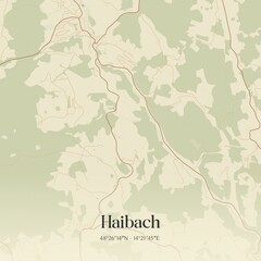 Vintage map of Haibach, Austria.