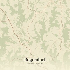 Fototapeta premium Vintage map of Bogendorf, Austria.