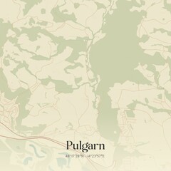 Obraz premium Vintage map of Pulgarn, Austria.