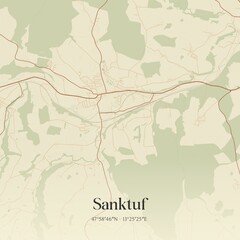 Vintage map of Sanktuf, Austria.