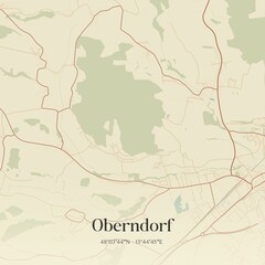 Fototapeta premium Vintage map of Oberndorf, Austria.