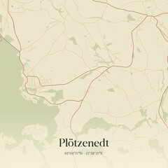 Vintage map of Plötzenedt, Austria.