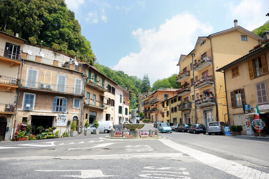 NEMI, ITALY - MAY 2011: Beautiful medieval street in town of Nemi, Italy