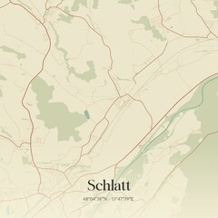 Fototapeta premium Vintage map of Schlatt, Austria.