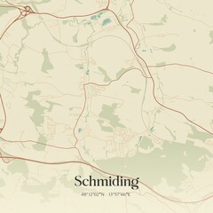 Vintage map of Schmiding, Austria.
