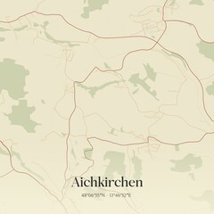 Obraz premium Vintage map of Aichkirchen, Austria.