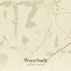 Vintage map of Weyerbach, Austria.