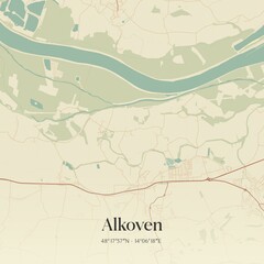 Vintage map of Alkoven, Austria.