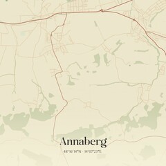 Fototapeta premium Vintage map of Annaberg, Austria.