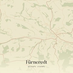 Vintage map of Fürneredt, Austria.
