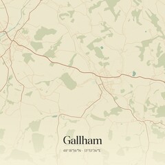 Vintage map of Gallham, Austria.