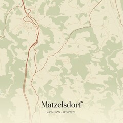 Vintage map of Matzelsdorf, Austria.