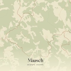 Vintage map of Maasch, Austria.