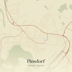 Vintage map of Pinsdorf, Austria.
