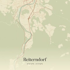 Vintage map of Reiterndorf, Austria.