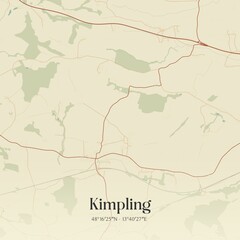 Obraz premium Vintage map of Kimpling, Austria.