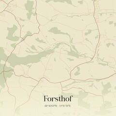 Vintage map of Forsthof, Austria.