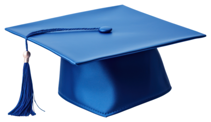 PNG Graduation cap blue white white background intelligence certificate.