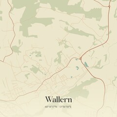 Vintage map of Wallern, Austria.