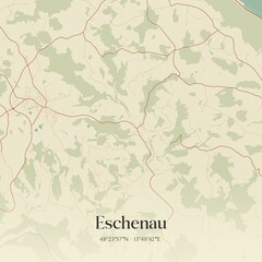 Vintage map of Eschenau, Austria.