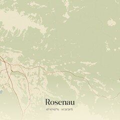 Vintage map of Rosenau, Austria.