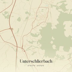 Vintage map of Unterschlierbach, Austria.
