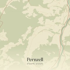 Obraz premium Vintage map of Pernzell, Austria.