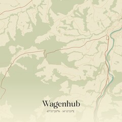 Vintage map of Wagenhub, Austria.