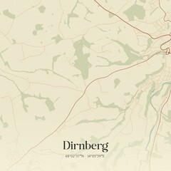 Vintage map of Dirnberg, Austria.