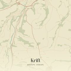 Vintage map of Krift, Austria.