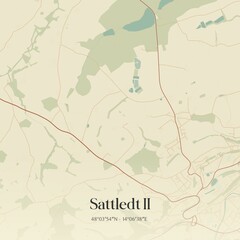 Vintage map of Sattledt II, Austria.