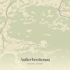 Obraz premium Vintage map of Außerbreitenau, Austria.