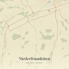 Vintage map of Niederfraunleiten, Austria.