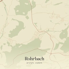 Fototapeta premium Vintage map of Rohrbach, Austria.