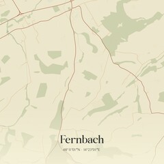 Vintage map of Fernbach, Austria.