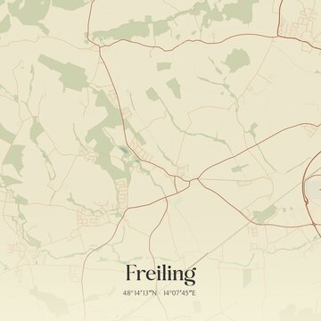 Vintage map of Freiling, Austria.