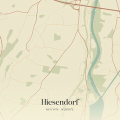 Vintage map of Hiesendorf, Austria.