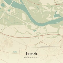 Vintage map of Lorch, Austria.