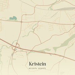 Vintage map of Kristein, Austria.