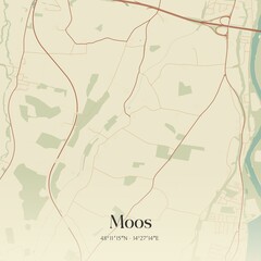 Vintage map of Moos, Austria.