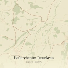 Vintage map of Hofkirchen im Traunkreis, Austria.